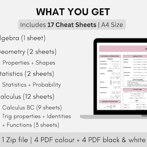 Math Cheat Sheet | Algebra, Geometry, Trigonometry, Statistics ...