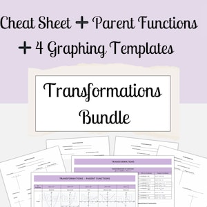 Transformations of Functions Bundle Cheat Sheet Parent - Etsy