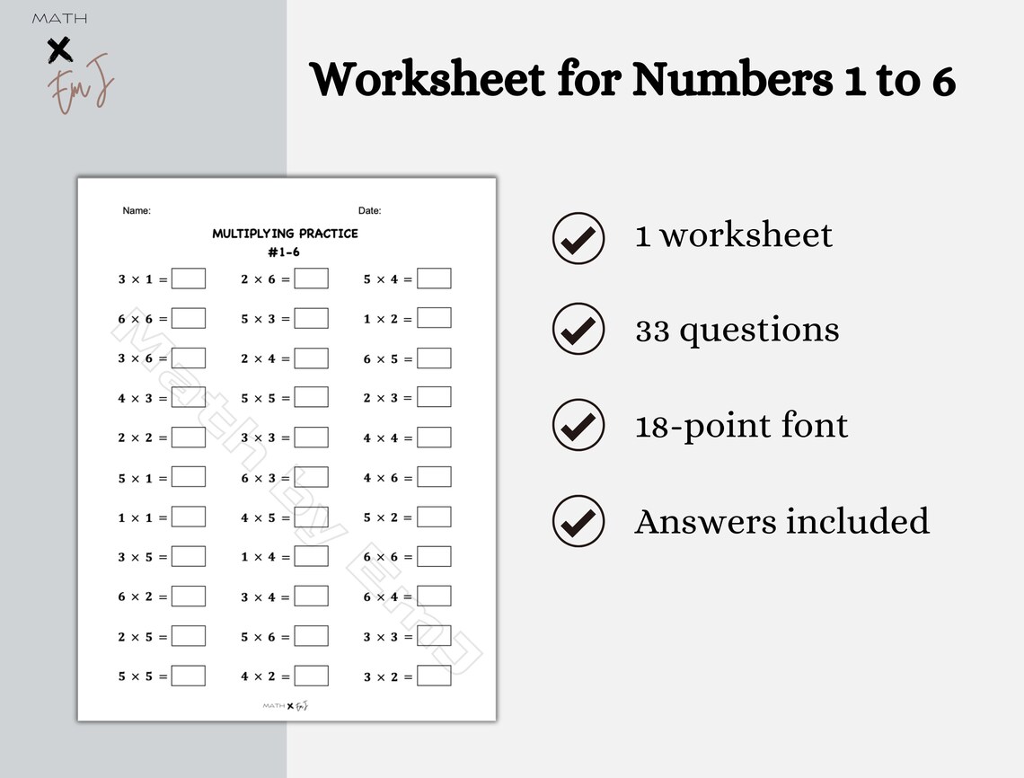 18 Multiplication Practice Worksheets Numbers 0-12 Multiplication ...