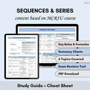 Guía de estudio y hoja de referencia sobre secuencias y series / Ayuda para el estudio de funciones MCR3U / Expansión aritmética, geométrica y binomial / Matemáticas de secundaria