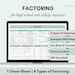 Factoring Cheat Sheet | Algebra Formula Quick Reference | Factor ...