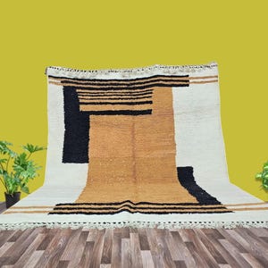 MOROCCAN BROWN RUG, Brown Color Rug, Moroccan rug, Wool Rug,Beni Mrirt rug, made to order, Authentic Unique Rug, Beni Ourain Rug .