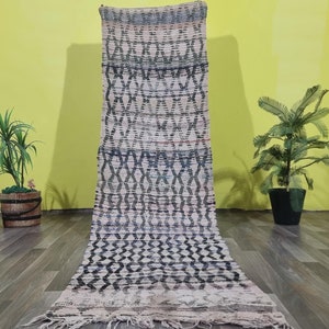 Moroccan Berber kitchen Rug Runner -Berber Colorful Runner Rug -Authentic Moroccan rug -Boho Carpet Runner-Hand knotted Beni Ouarain Runner