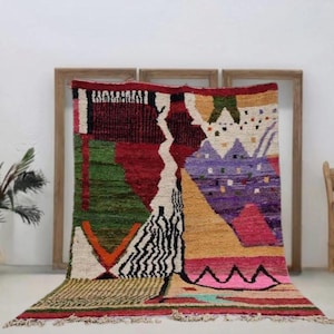 Gorgeous Beni Ourain Custom rug living room - Berber Wool Rug -Amazing Multicolored Rug -Handmade Wool Rug- Handmade Moroccan Berber Rug