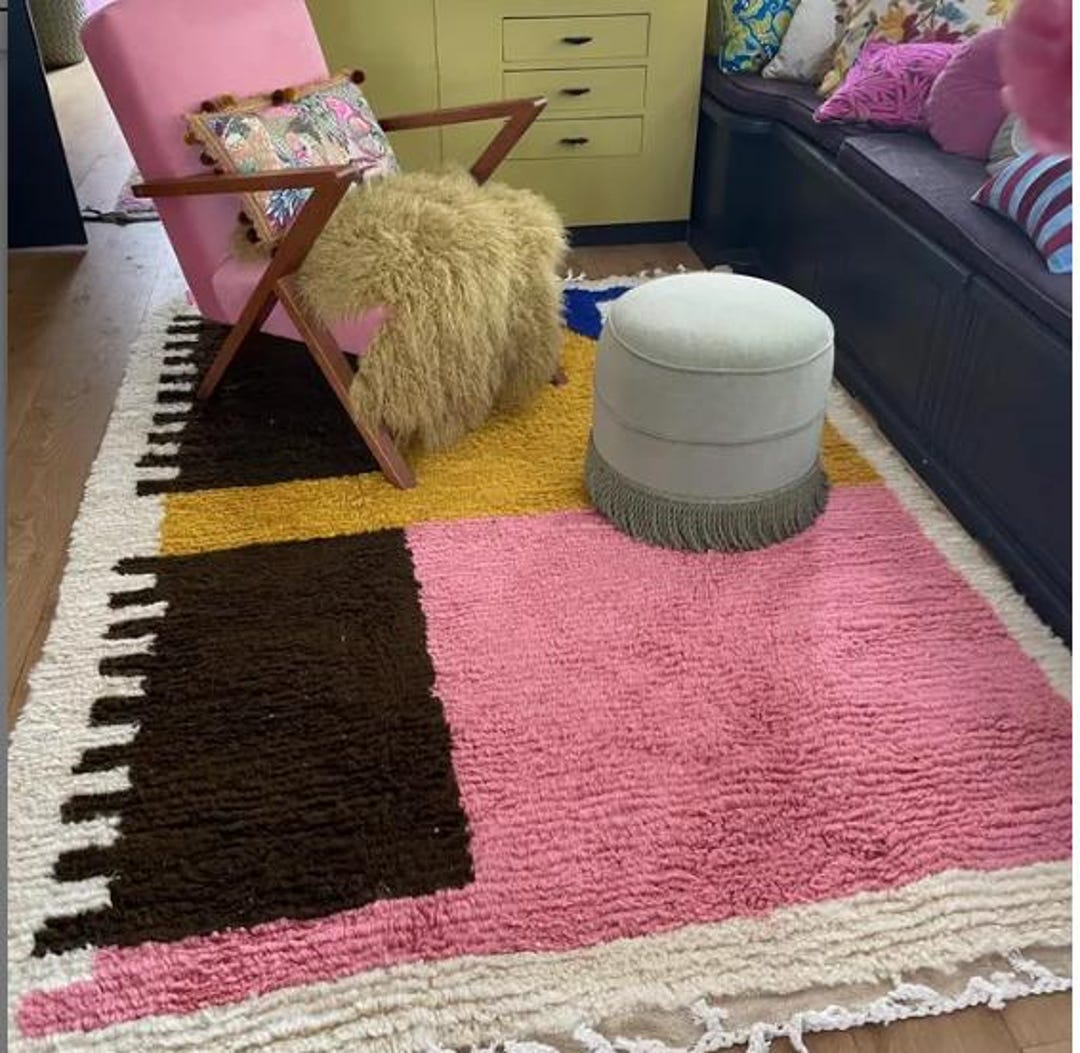 Wool Rugs Customized ARTISTIC WOOL RUG- Custom Made White Rug- Handmade Berber Rug- Custom ...