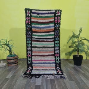 Luxurious Moroccan Runner Rug- Berber Colorful Runner Rug- Authentic Moroccan rug -Berber Runner Carpet- Berber Colorful Rug