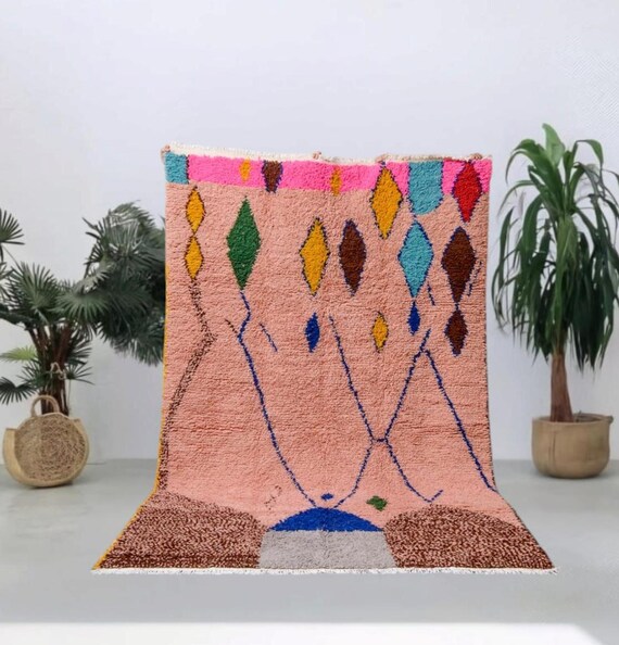 新品モロッコストライプピンクラグ 新品モロッコストライプピンクラグ