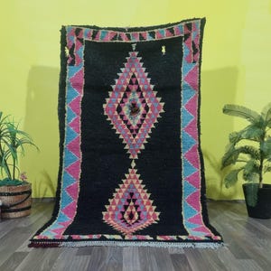 Vintage Moroccan berber Rugs - Moroccan Vintage Runner Rug - Boucherouite colorful Rugs - Moroccan Azilal Runner Rug - Bedroom Cozy Chic Rug
