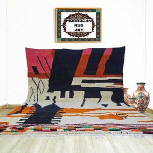 Gorgeous Beni Ourain Rug- Red Wool rug-Custom Berber Rug- Bohemian Rug- Custom Beni Ourain Rug,berber carpet- Woven rug-Abstract Boujaad Rug