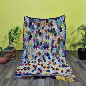 Vintage Area Rug- Moroccan Hallway Rug- Beni Ourain Rug Wool Soft- Colorful Moroccan Rug- Cozy Chic Rug- Unique Colorful Rug Runner