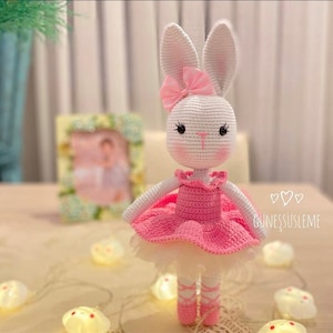 Ballerina rabbit ; toy ,handmade , animals toy ,amigurumi ,baby gift,amigurumi doll