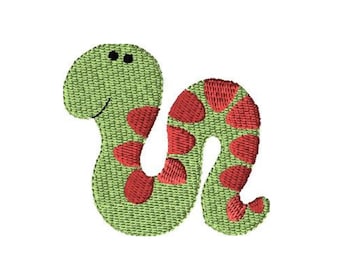 Diseño de bordado de serpiente, patrón de bordado a máquina (descarga digital)