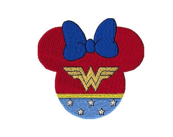 Mouse Head - Wonder Woman Embroidery Design