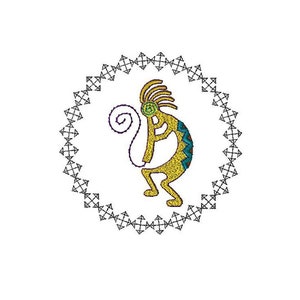 Southwest Kokopelli Embroidery Design