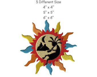Southwest Kokopelli Sun Embroidery Design