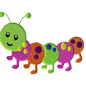 Caterpillar Embroidery Design