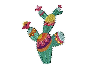 Southwest Colorful Cactus #2 Embroidery Design