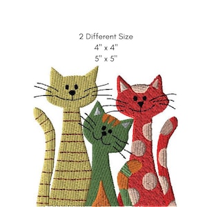 Cute Cats Embroidery Design (Digital Download)