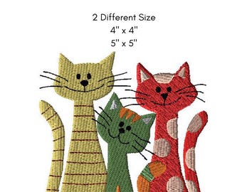 Süße Katzen Stickdatei, Stickdatei