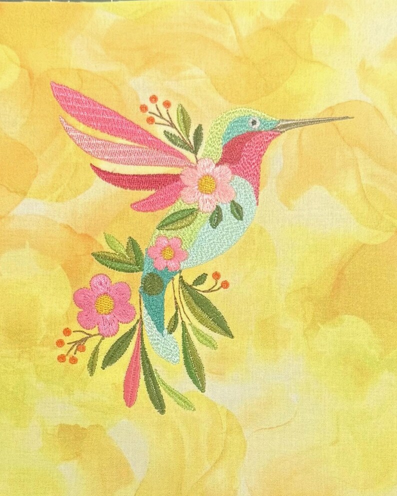Whimsy Hummingbird Whimsical Hummingbird Embroidery Design - Etsy