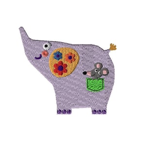 Cartoon Elephant Embroidery Design