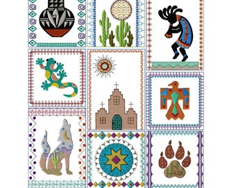 Nine Southwestern Embroidery Design Collection