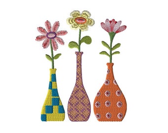 Design moderno de bordado de flores
