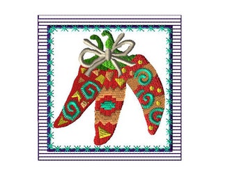 Southwest Chili Peppers Embroidery Design