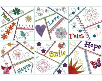 Six Inspirational Embroidery Quilt Block Collection