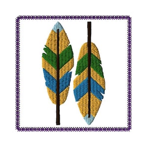 Diseño de bordado de plumas del suroeste