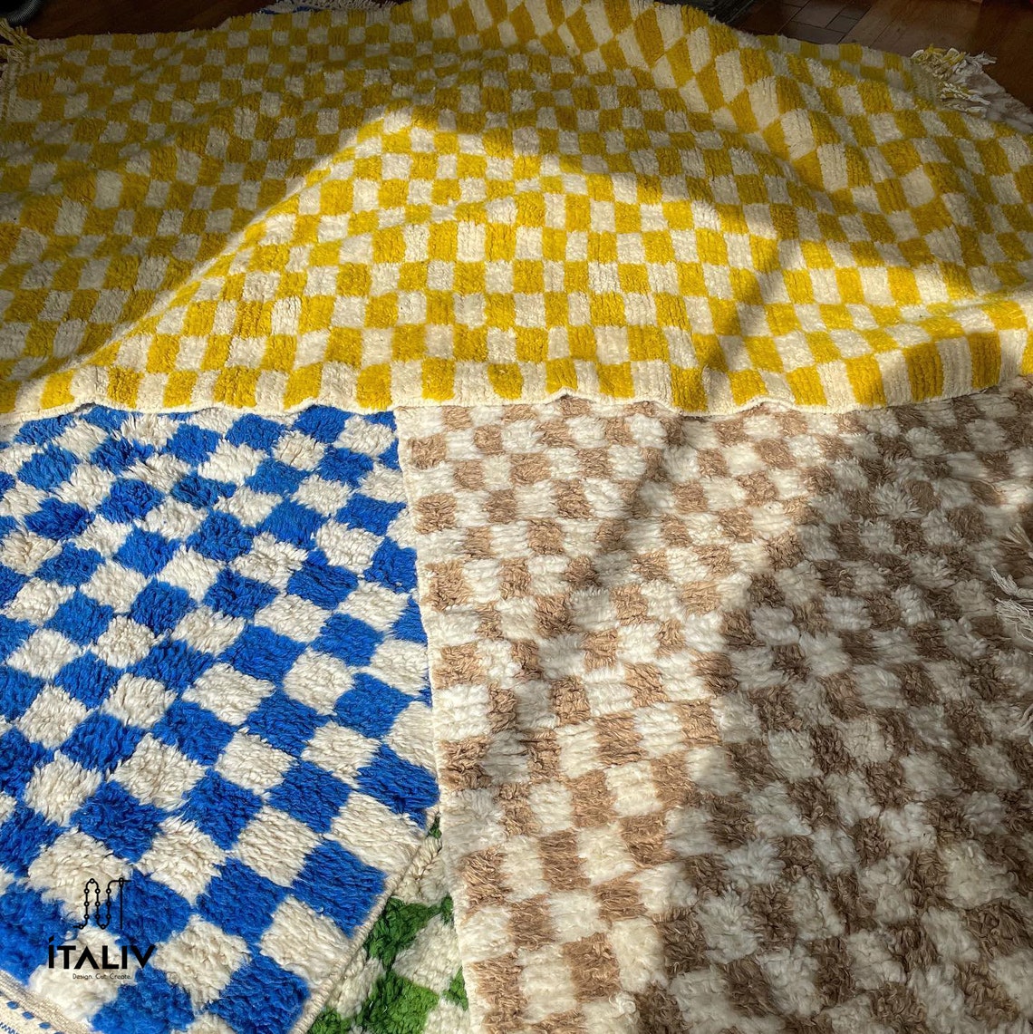 Blue and White Checkered Rug Moroccan Berber Checkered Rug Etsy UK