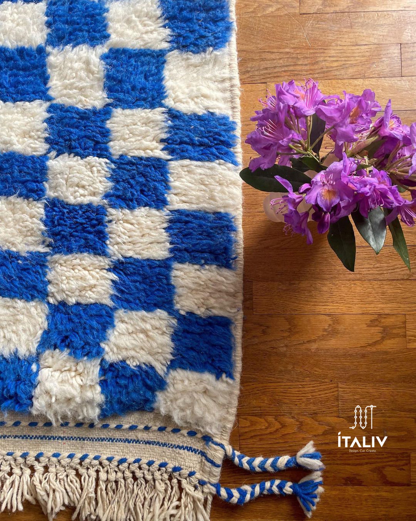 Blue and White Checkered Rug Moroccan Berber Checkered Rug Etsy UK