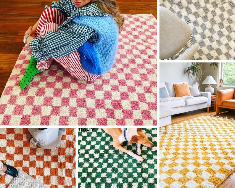Custom Moroccan Checkered Rug Moroccan Berber Checkered Rug Etsy UK
