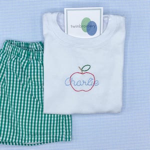 Hand Embroidered Back to School Shirt, Shirt for Family Photos, First Day of School Outfit, Back to School Outfit for Boy Girl
