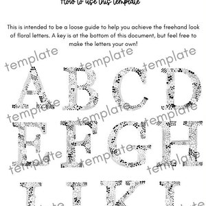 Modelo de bordado à mão, bordado de letras florais, bordado de nomes femininos, bordado floral à mão, modelo de download digital