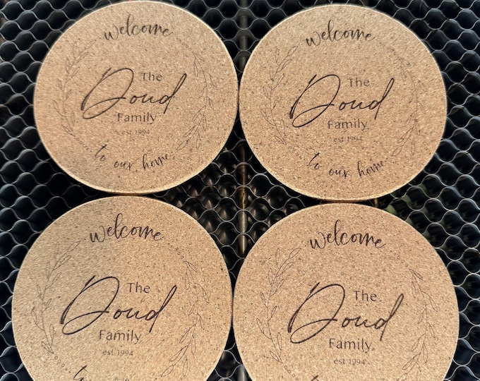 Personalized Cork Coasters - Set of 4