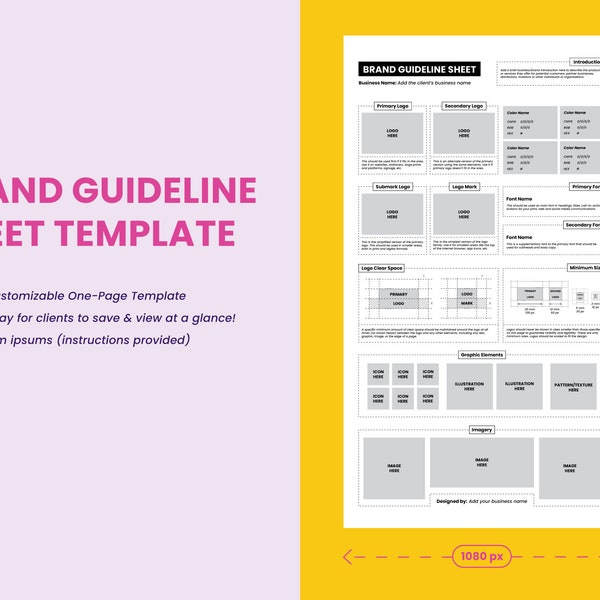Vertical Brand Guideline Sheet Template