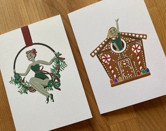 Holiday Elves Greeting Cards