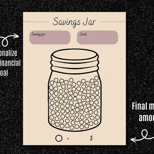 Savings Jar Printable, Money Tracking, Money Savings Challenge, Masons ...