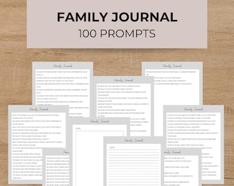 Family Journal Prompts, Family Bonding Journal Prompts, Unique Family Journaling, Family Memory Journal Prompts, family story journal