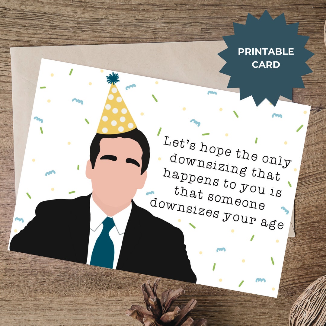 Michael Scott Birthday Card, Downsizing, the Office Quotes Cards, the ...