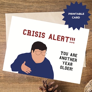 Crisis Alert, Crisis Alert Emergency at Greendale, Community Birthday Card, Community Greendale crisis scene, Funny Community crisis scene