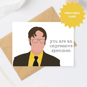 Dwight Schrute Beeindruckendes Specimen Zitat, The Office Dwight Schrute Kompliment, Dwight Schrute Specimen Wertschätzung, Die Office Karte