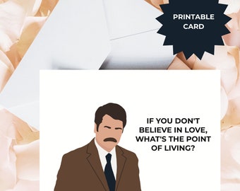 Ron Swanson Love Card, Parks and Rec Greeting Card, Parks and Rec Anniversary Card, Parks and Rec Valentines Card, Parks and Recreation