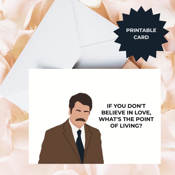 Ron Swanson Love Card, Parks and Rec Greeting Card, Parks and Rec Anniversary Card, Parks and Rec Valentines Card, Parks and Recreation