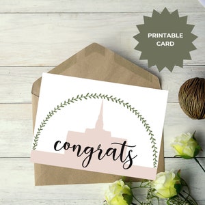 LDS Temple Cards, LDS Congratulations Card, LDS Wedding, Lds Temple Art, Religious Wedding Card, Lds Wedding Card, Latter Day Saint Art