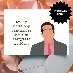 Andy Bernard, la carte de bureau, la carte d'amour de bureau, la carte de mariage de bureau, la carte d'anniversaire de bureau, la carte drôle de bureau, imprimable
