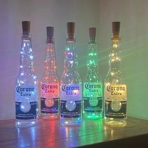 Corona Extra decorative LED bottle light (330ml) - Upcycled, gift, recycled, sustainable, beer lover, eco friendly, man cave, home bar