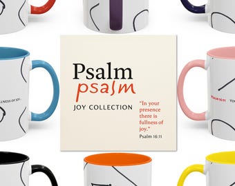 PsalmPsalm | Joy Collection • Psalm 16:11 Coffee Mug |  Scripture Mug | Christian Coffee Mug | Bible Verse Coffee Mug