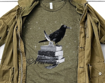 Nevermore Raven Edgar Allan Poe Academia Aesthetic Whimsigoth Gothic Unisex Jersey Short Sleeve Tee